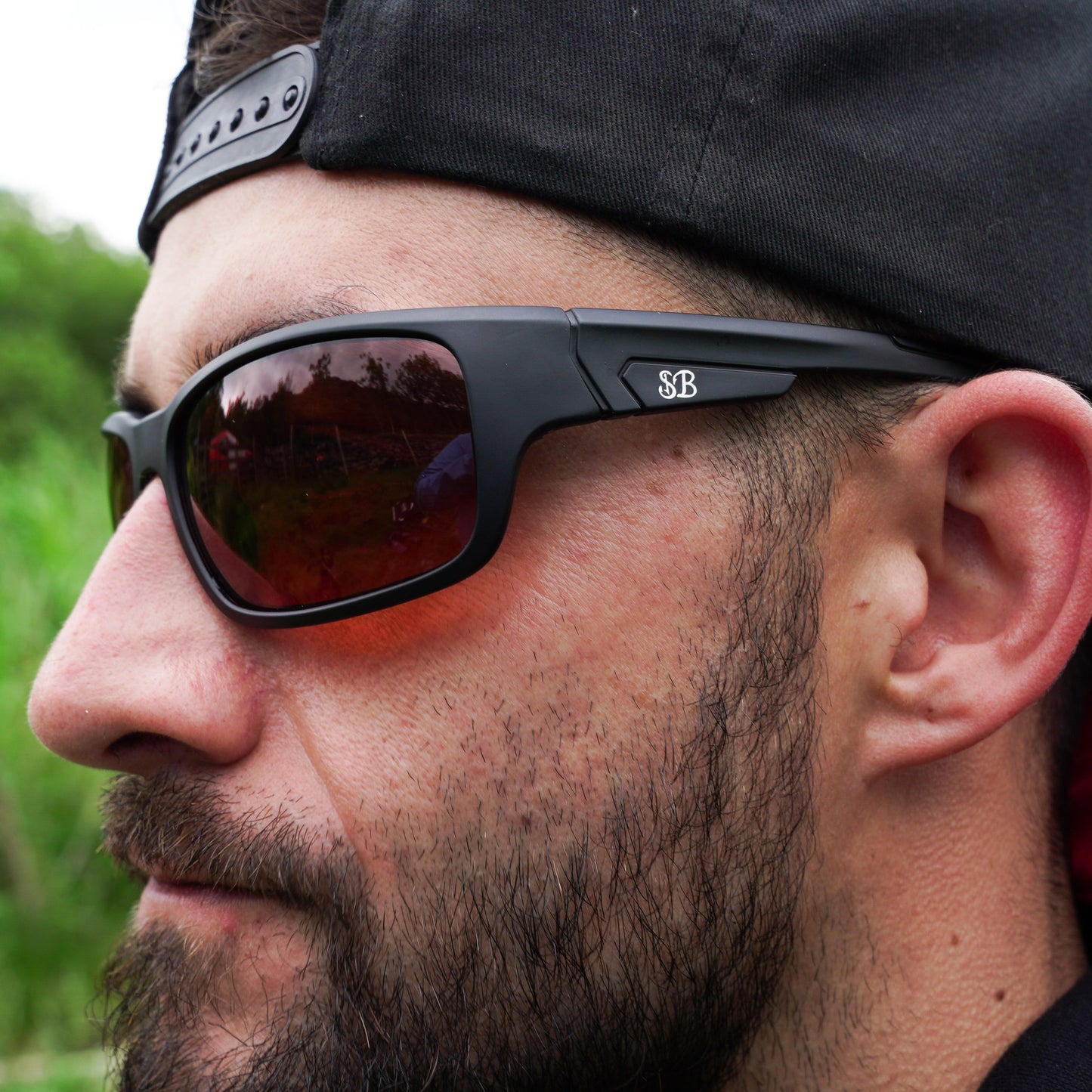SB Polarised Floating Sunglasses 3.0 on seans face side